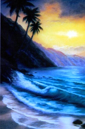 [Hawaiian Sun Set over Ocean  ]
