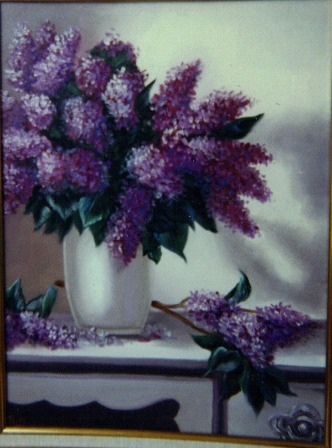 [Lilacs in White Vase ]